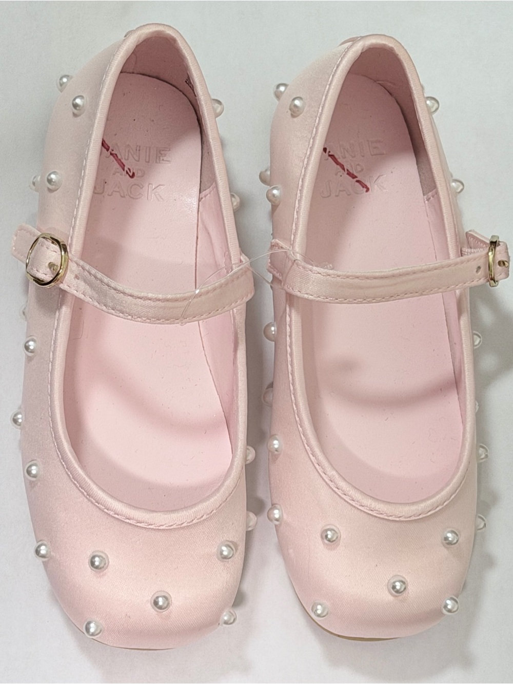 Janie and Jack Light Pink Confection Pearl Ballet Flat